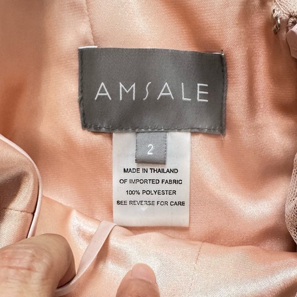 Amsale Evening Dress Long One Shoulder Powder Pink Size 2 - Picture 11 of 12